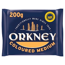 Orkney Coloured Medium Cheddar Cheese 200g 