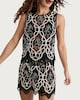 image 2 of F&F Embroidered Lace Trim Co-ord Shorts in Multi Black White