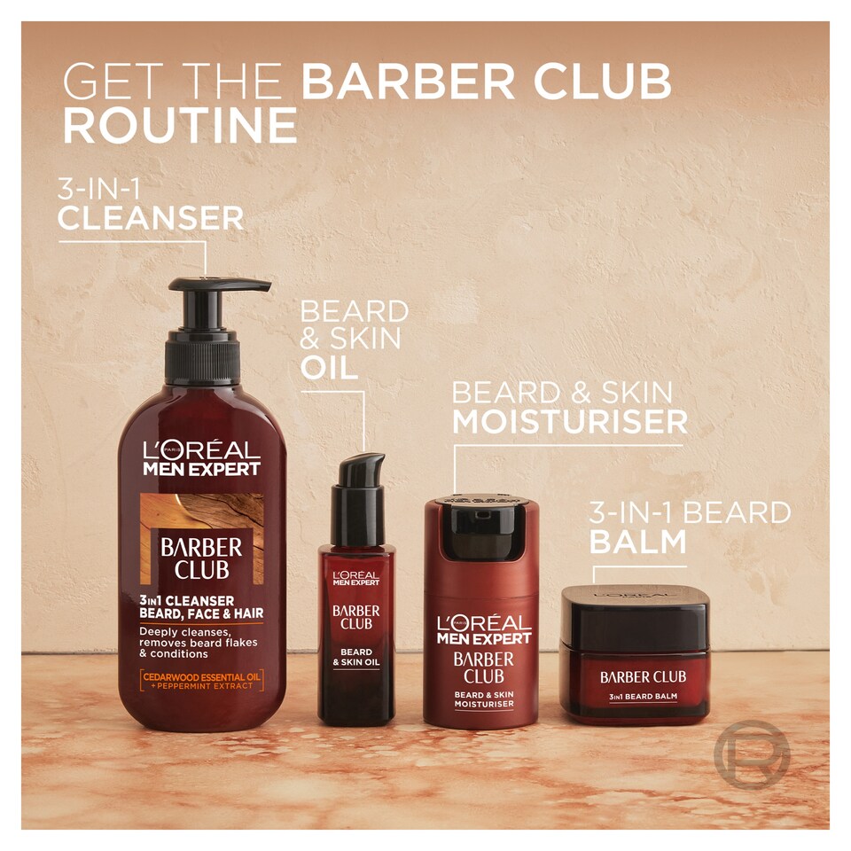 image 1 of L'Oreal Men Expert Barber Club Beard and Skin Moisturiser Cedarwood Oil & Shea Butter 50ml