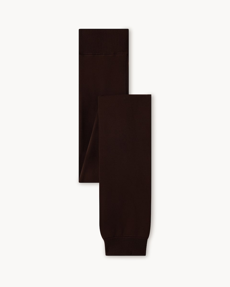 image 1 of F&F WARMPLUS™ Medium Warmth Velvet Thermal Footless Tights in Chocolate