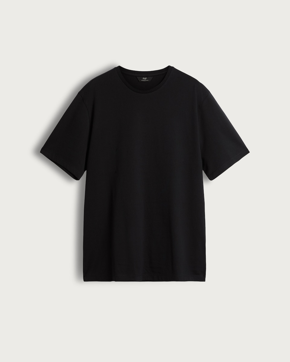 image 1 of The F&F Edit Supima® Cotton Crew Neck T-Shirt in Black