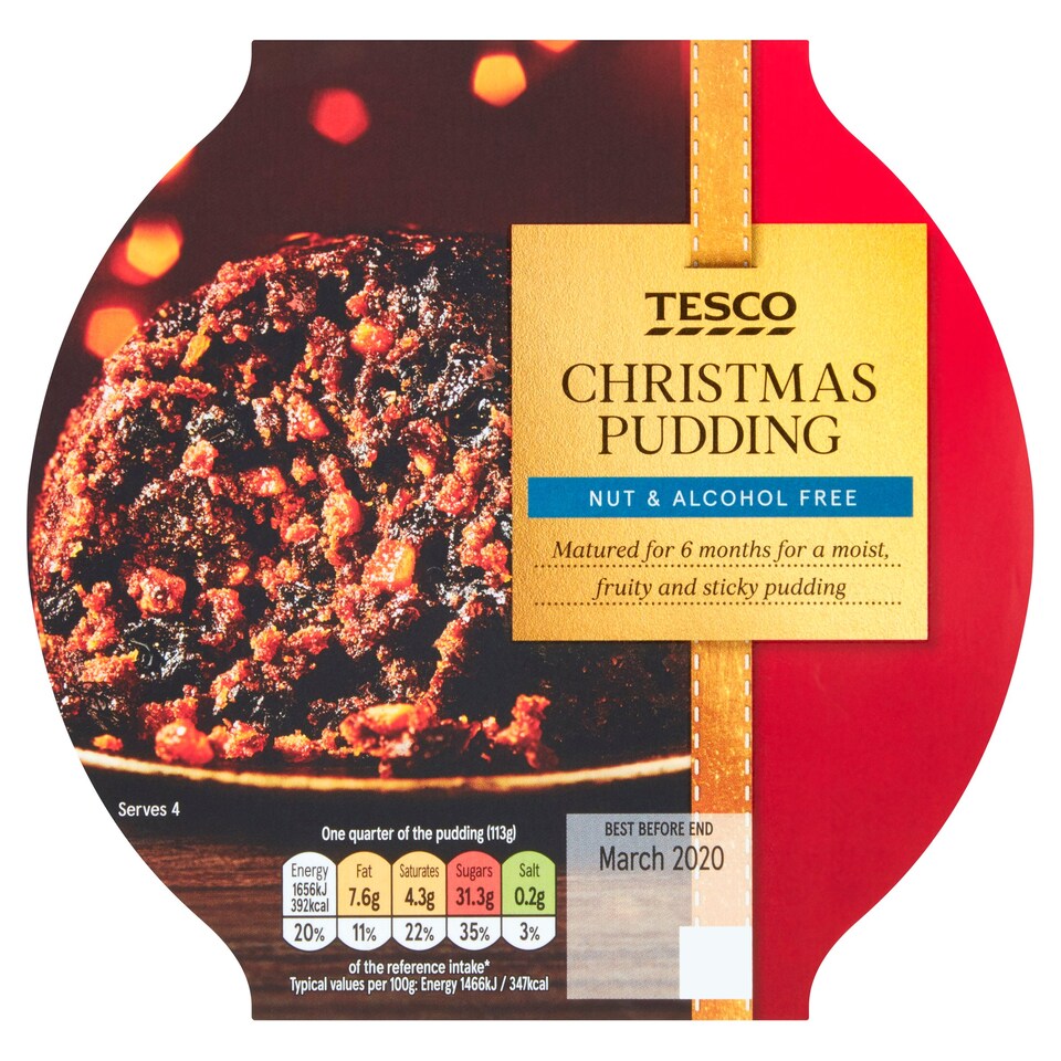 Tesco Alcohol Free Christmas Pudding 454G