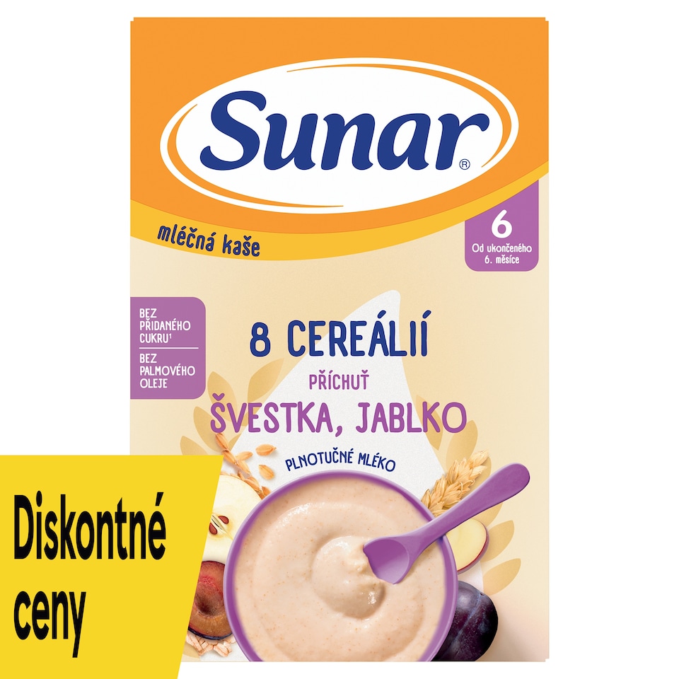 image 1 of Sunar Milk Porridge 8 Cereals Plum, Apple Flavor 210 g
