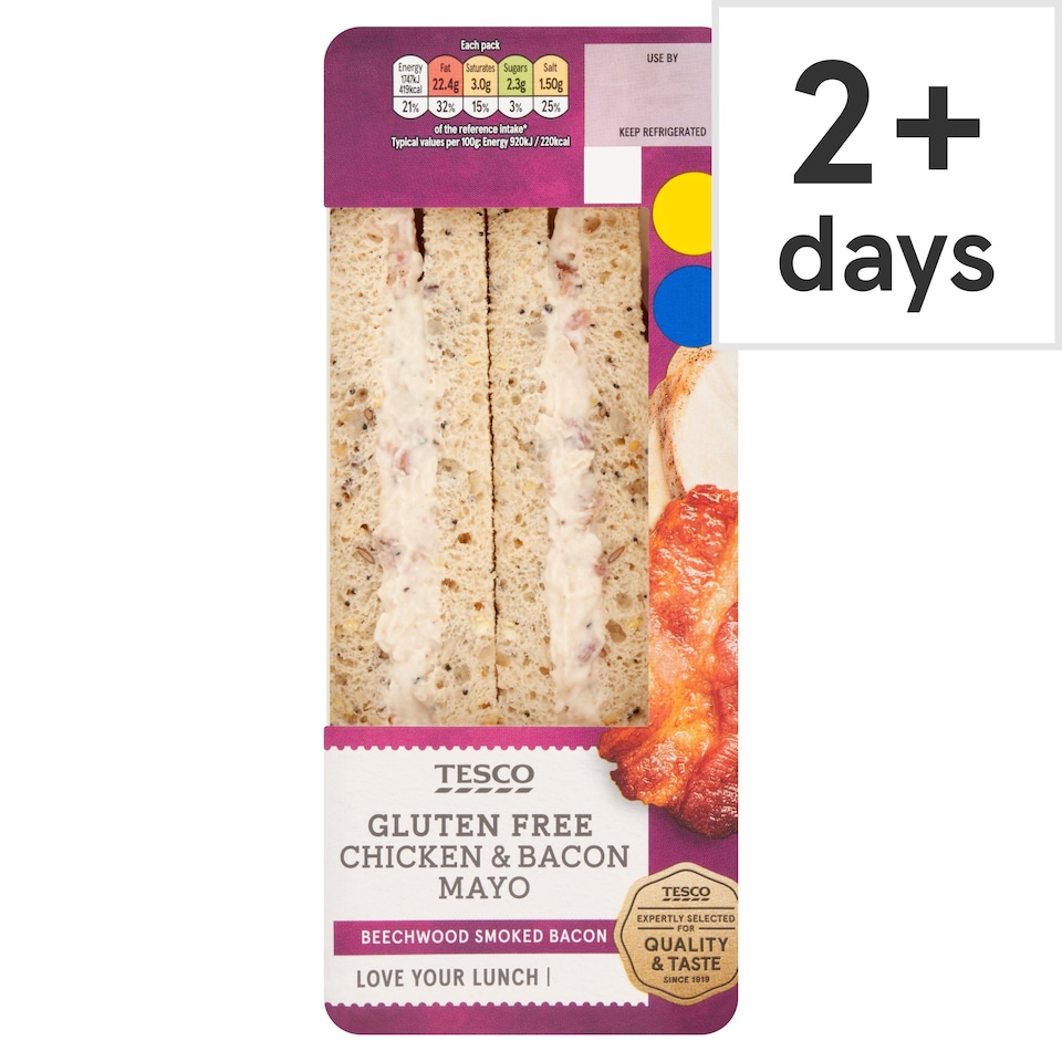 Tesco Gluten Free Chicken & Bacon Mayonnaise Sandwich