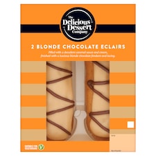 The Delicious Dessert Company Blonde Chocolate Eclairs 2 Pack