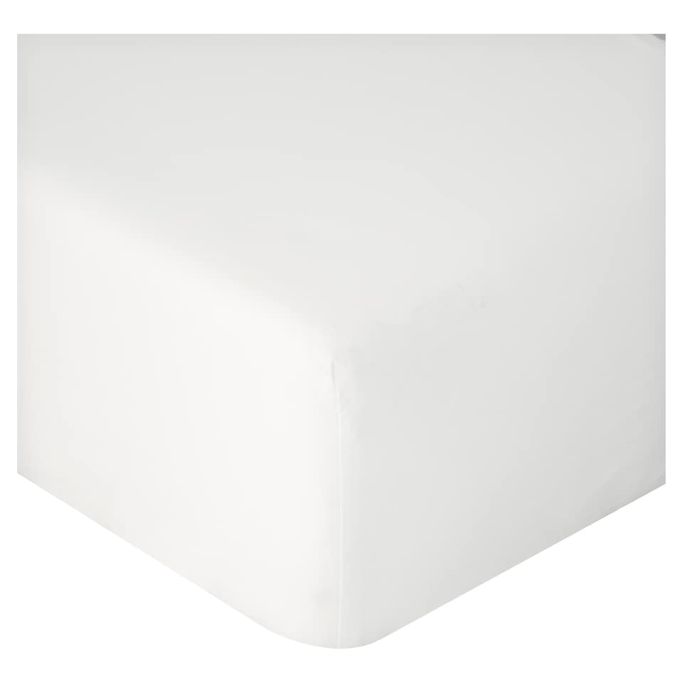 F&F Home 100% Washed Cotton White Fitted Sheet King