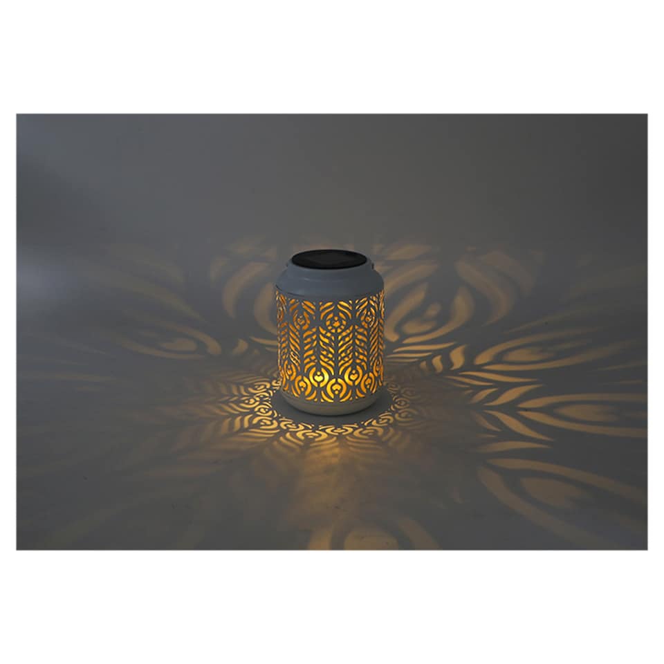 image 1 of Tesco White Solar Marrakech Metal Lantern