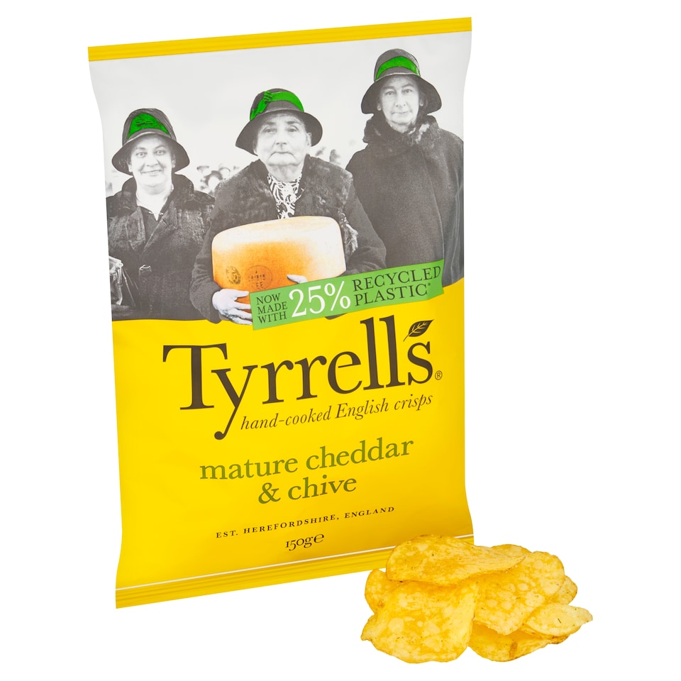 image 1 of Tyrrells Mature Cheddar & Chive Sharing Crisps 150g