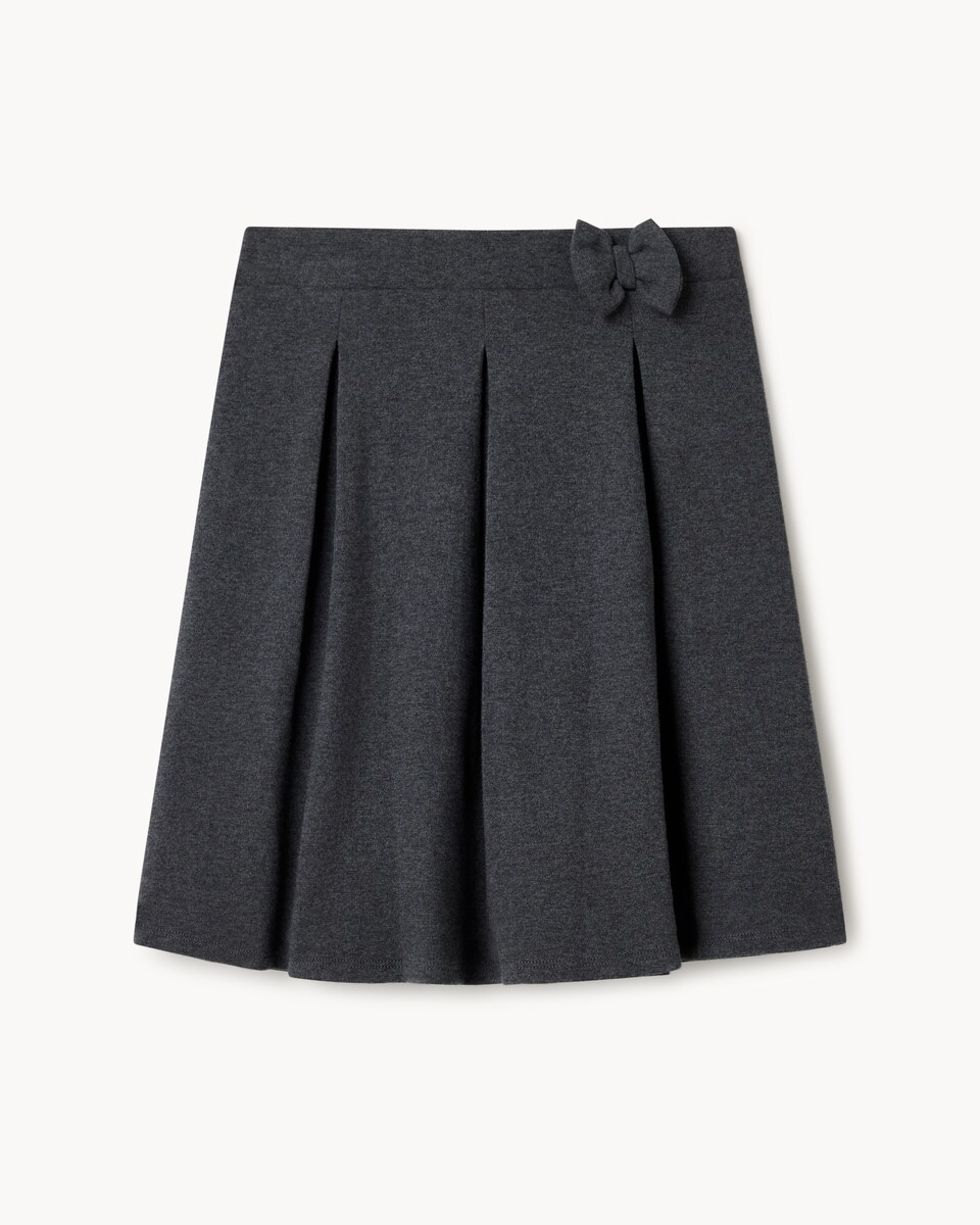 image 1 of F&F School Girls Pleated Bow Skirt in Grey
