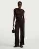 image 2 of F&F Crinkle Ruched Cap Sleeved Co-ord Top in Brown