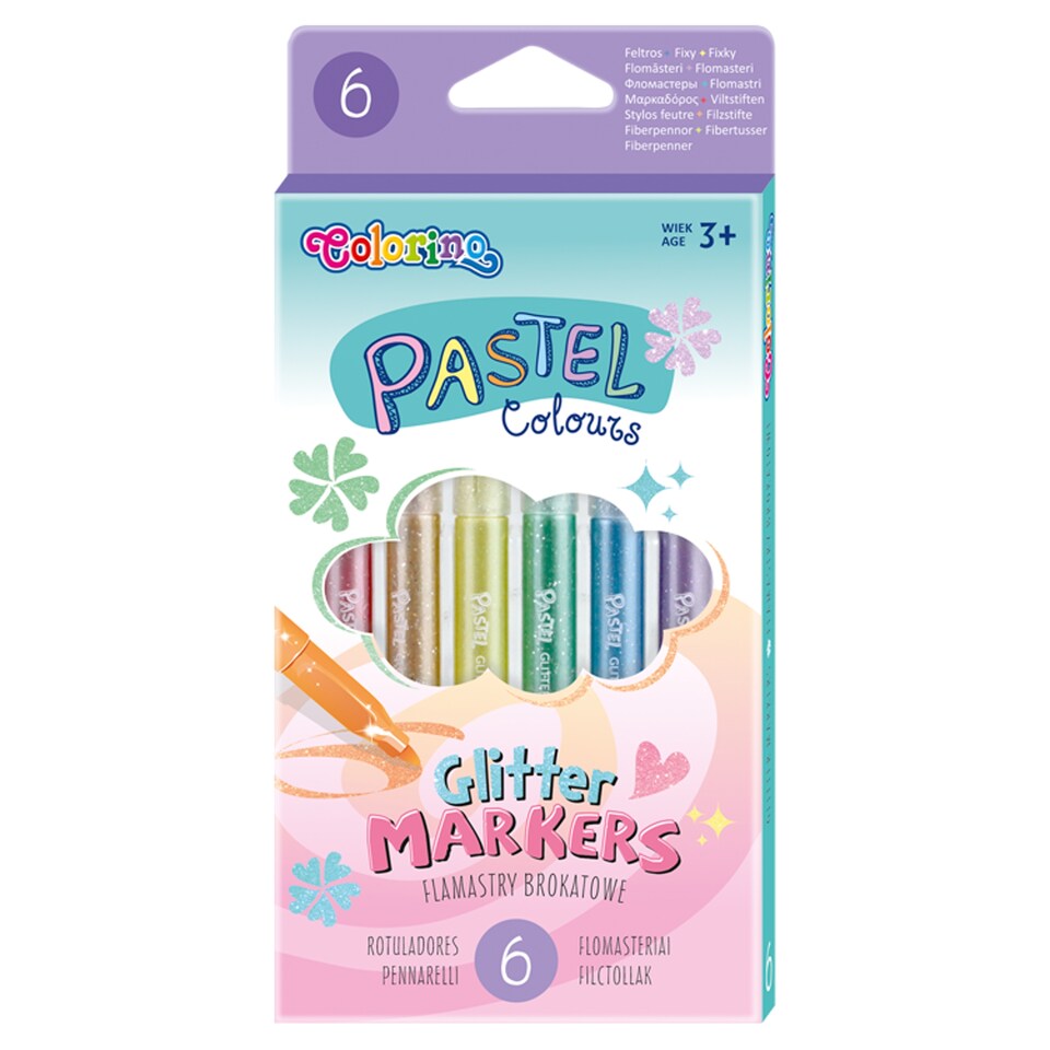 Colorino Fixy pastelové třpytivé 6 ks