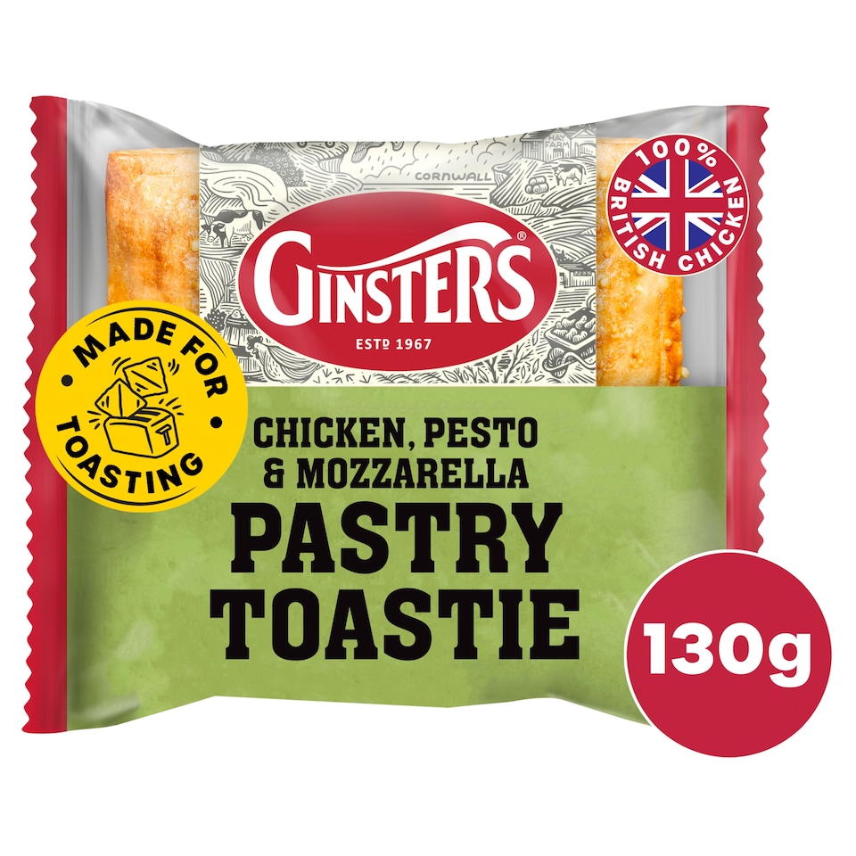 Ginsters Chicken Pesto Mozzarella Pastry Toastie 130g