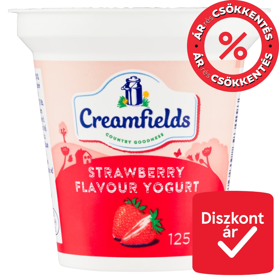 Creamfields zsírszegény eperízű joghurt 125 g