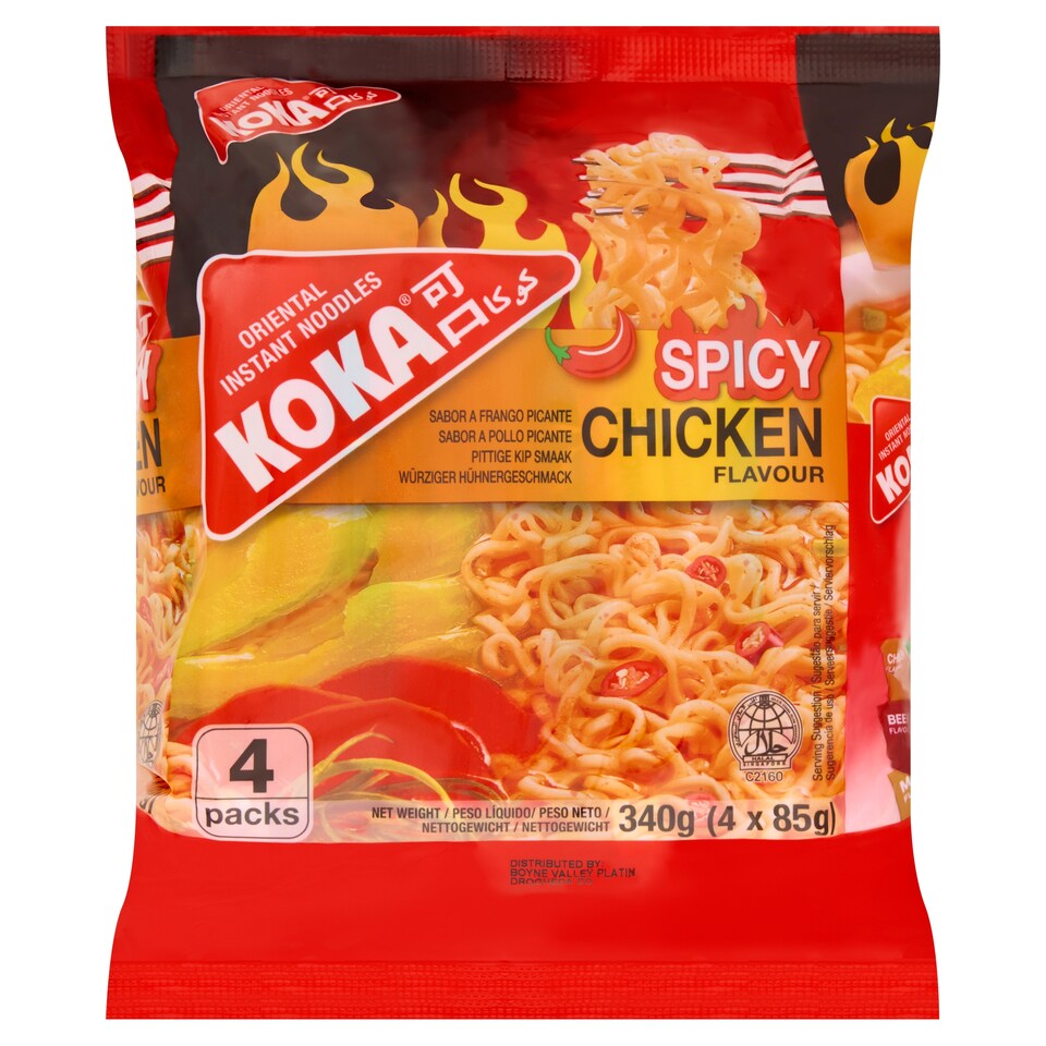 Koka Instant Noodles The Original Spicy Chicken Flavour (4x85g)