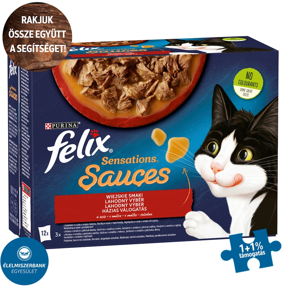 Purina Felix Sensations Sauces házias válogatás szószban nedves macskaeledel 12 x 85 g