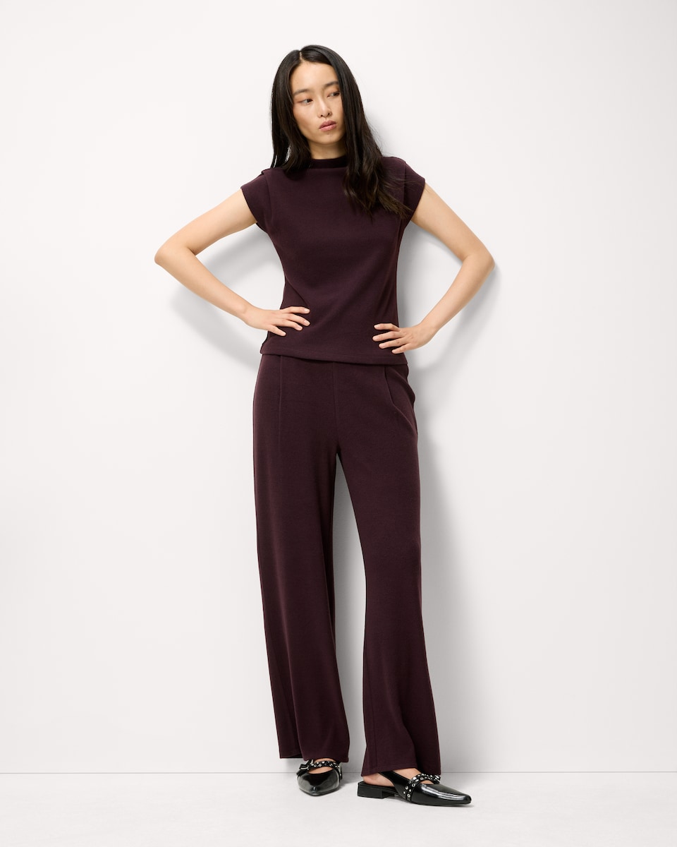 image 1 of F&F Brushed Pleated Sleeve Co-ord Top in Purple