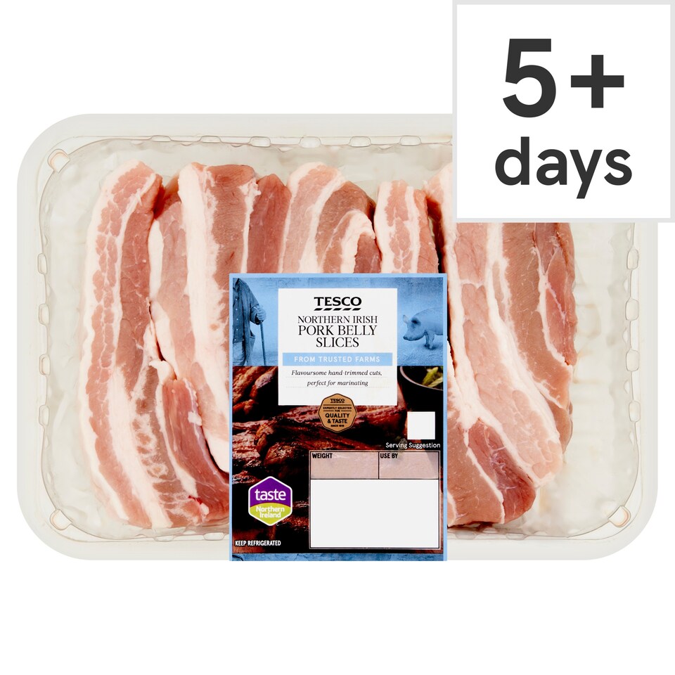 Tesco Northern Irish Pork Belly Slices 550g