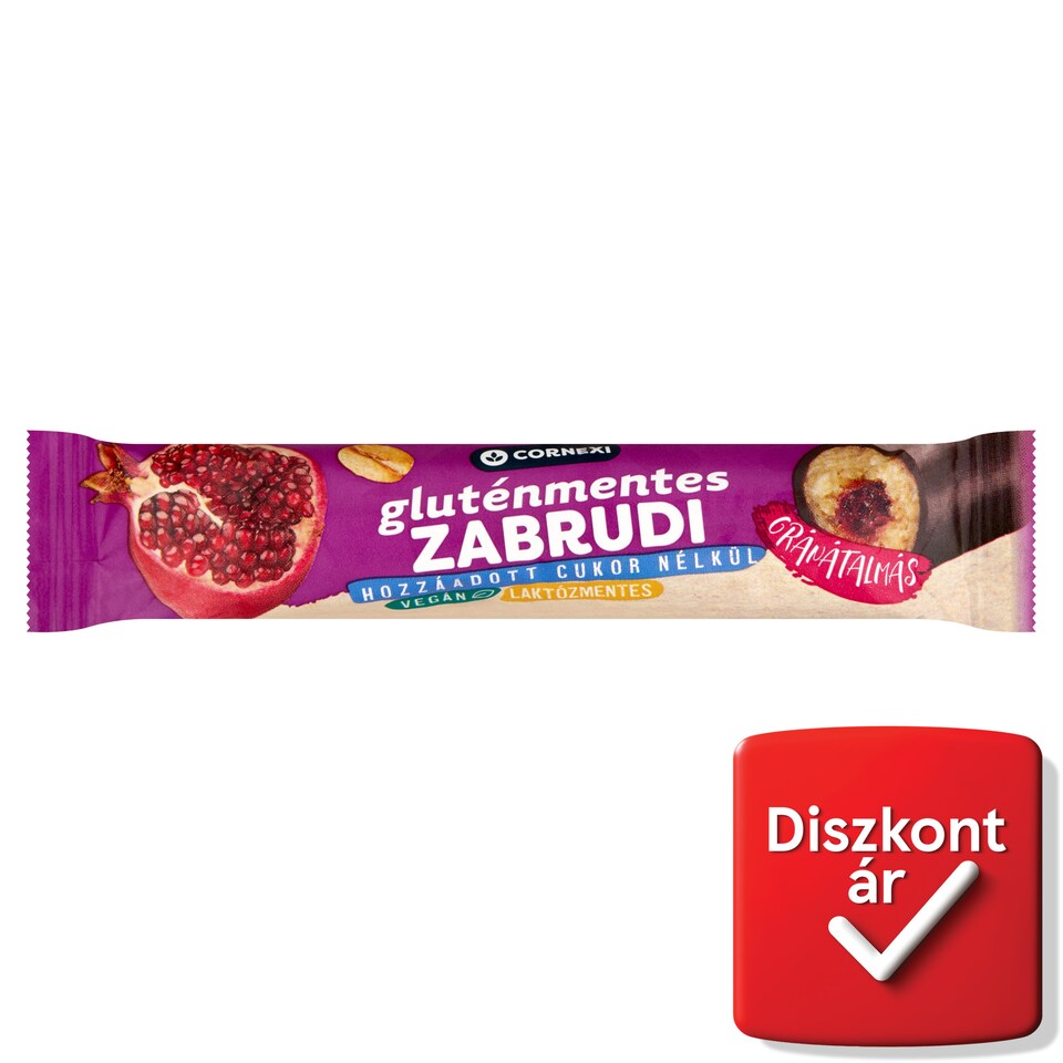 Cornexi gluténmentes gránátalmás zabrudi édesítőszerrel, hozzáadott cukor nélkül 30 g