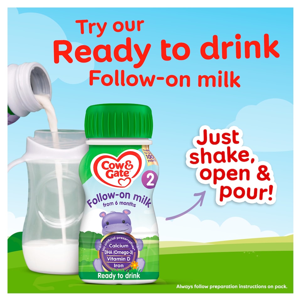image 1 of Cow & Gate 2 Follow On Baby Milk Formula Liquid 6-12 Months 200ml