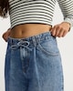 image 1 of OH ME OH MY Wide Leg Tie Waist Jeans in Blue