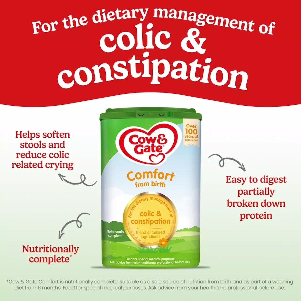 image 1 of Cow & Gate Comfort Baby Milk Formula Powder from Birth 800g