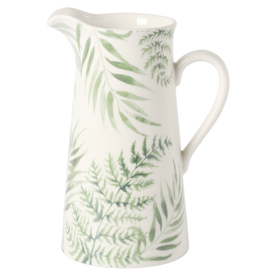 Fox & Ivy Natural Greens Leaf Ceramic Jug