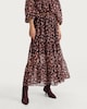 image 3 of F&F Floral Tiered Co-ord Midi Skirt in Multi Black