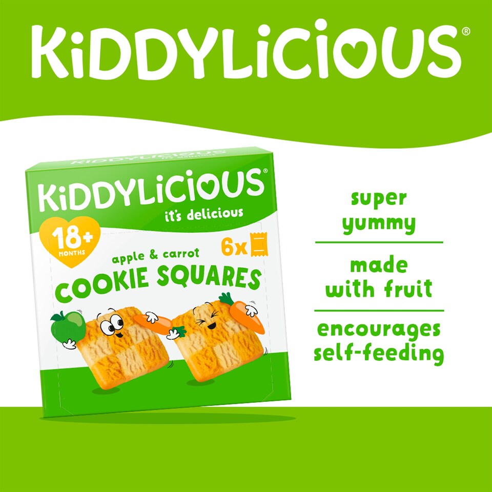 image 1 of Kiddylicious Apple & Carrot Cookie Squares 6x24g
