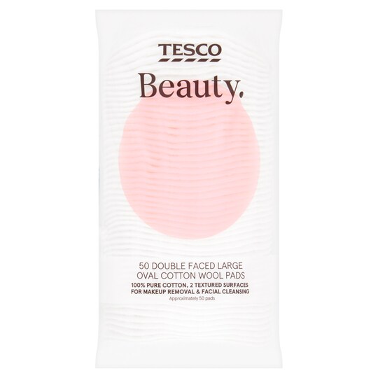 Tesco Large Oval Cotton Wool Pads Double Faced 50 Tesco Groceries