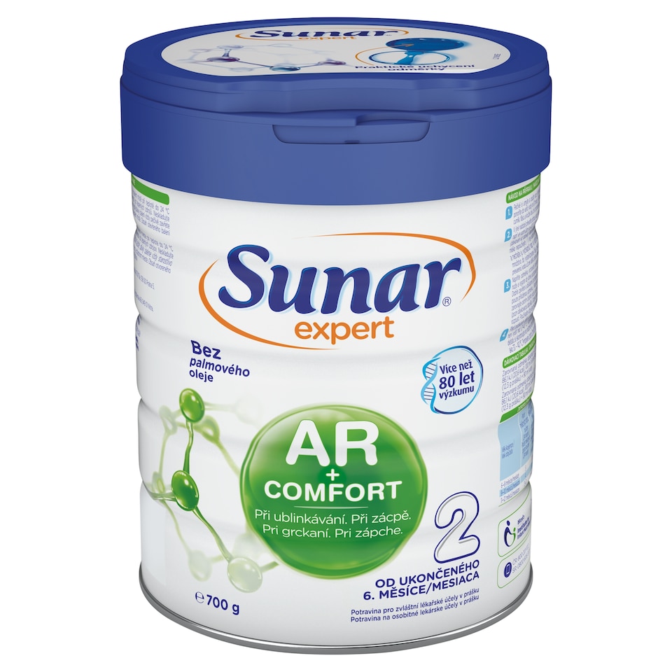 obrázok 1 z Sunar Expert AR+Comfort 2 pokračovacie dojčenské mlieko pri odgrckávaní, zápche a kolikách 700 g
