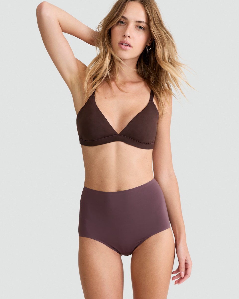 image 1 of F&F 3-Pack Microfibre No VPL Full Brief Knickers in Burgundy