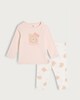 image 1 of F&F Baby 2-Piece Cotton Rich Bear Hug Club Top and Legging Set in Pink