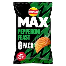 Walkers Max Pizza Hut Pepperoni Feast Crisps 6 X 27G
