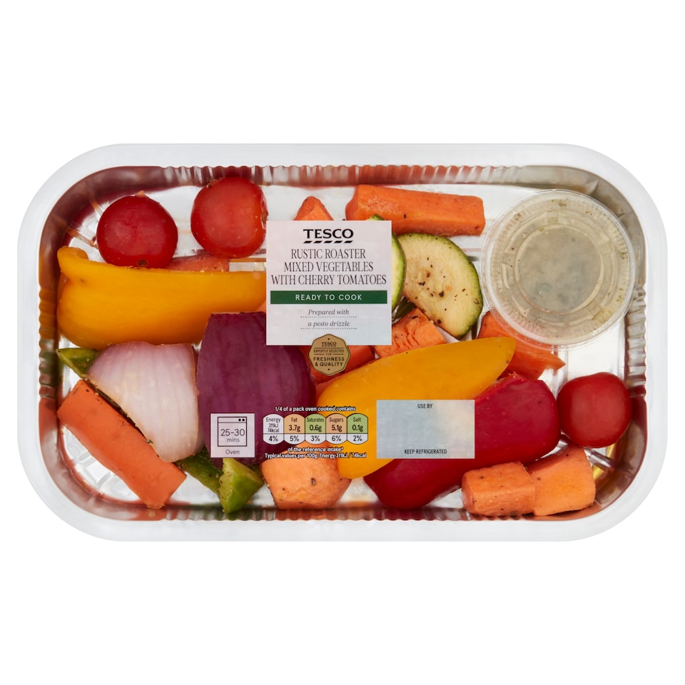 image 1 of Tesco Roasting Tray With Cherry Tomatoes Pesto Dsing 400G