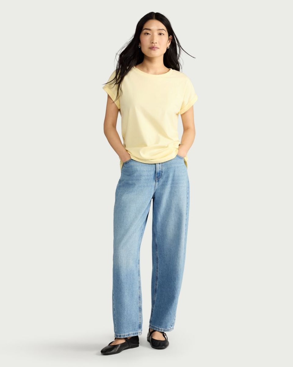 image 1 of F&F Pure Cotton Short Sleeved T-Shirt in Yellow