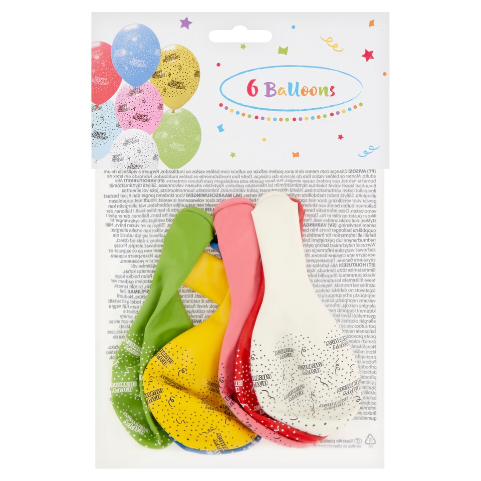 Decorata Party Happy Birthday Balloons 6 pcs