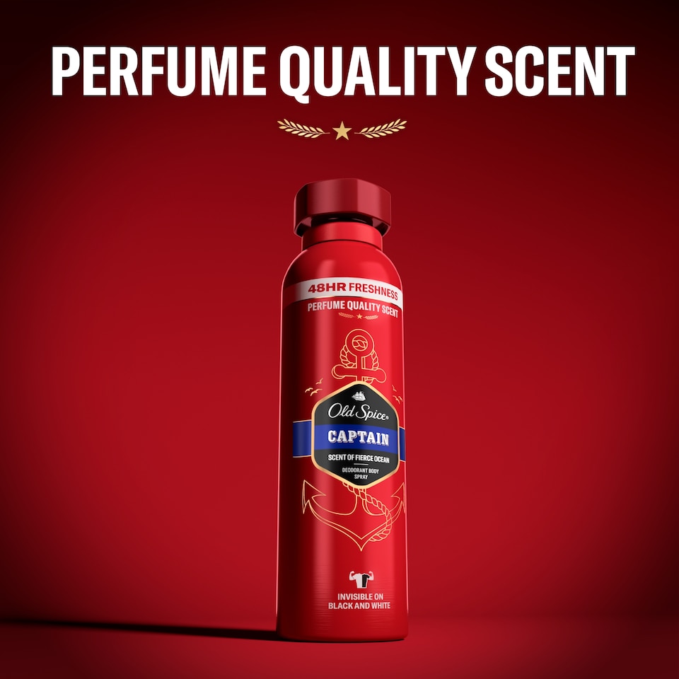image 1 of Old Spice Captain Men’s Deodorant Body Spray 150ml, Aluminium free, Perfume Quality Scent