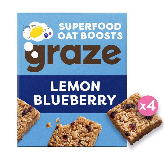 Graze Protein Oat Boosts Lemon Blueberry 4X 30G Tesco Groceries