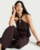 image 1 of The F&F Edit Bead Accent Halter Neck Co-ord Top in Chocolate