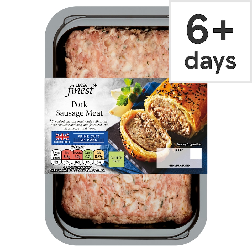 Tesco Finest Pork Sausage Meat 350G