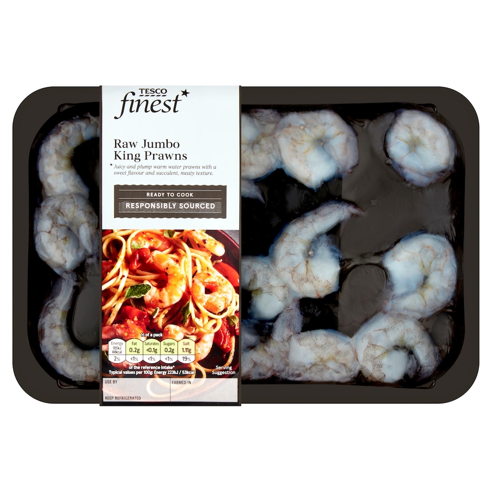 Tesco Finest Raw Jumbo King Prawns 165G
