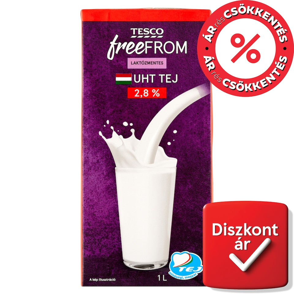 Tesco Free From UHT Lactose-Free Semi-Fat Milk 2,8 % 1 l