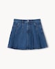 image 5 of F&F Pure Cotton Pleated Denim Mini Skirt in Blue