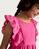 image 2 of F&F Girls Pure Cotton Broderie Frill Dress in Pink