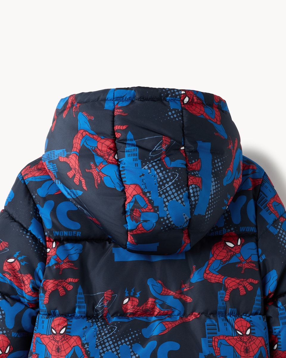 image 1 of Marvel Spider-Man Puffer Jacket in Navy