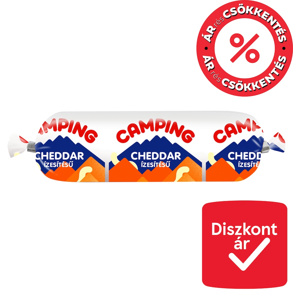 Camping cheddar ízesítésű kenhető félzsíros ömlesztett sajt 100 g