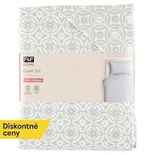 F&F Home Grey Geo Duvet Set 140 x 200 cm
