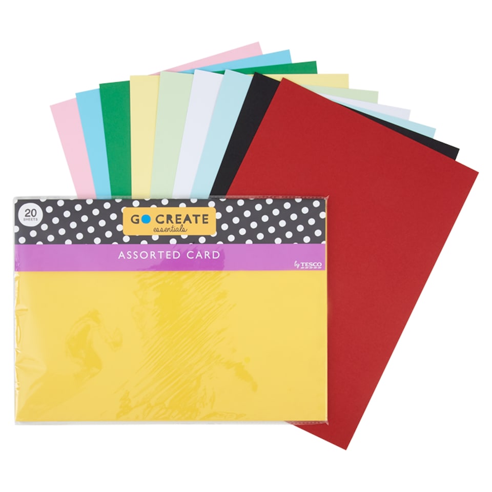 Go Create Coloured Card 20 Sheets