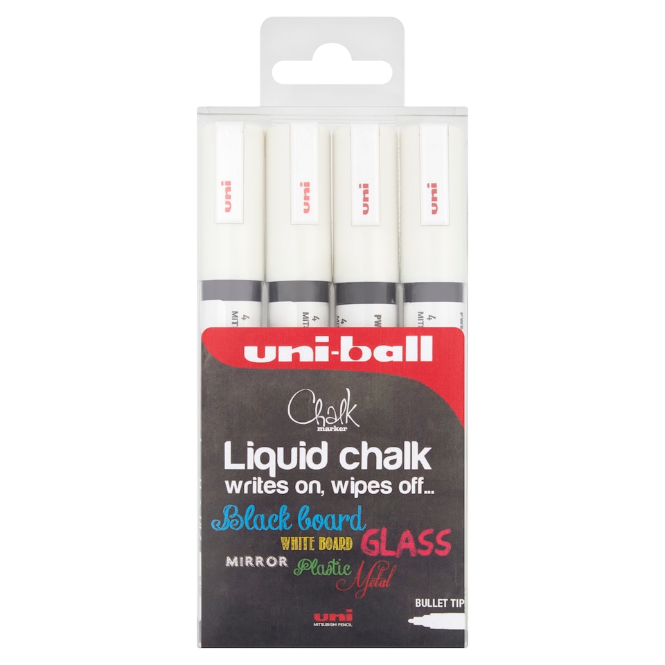 image 1 of Uniball White Chalk 4 Pack