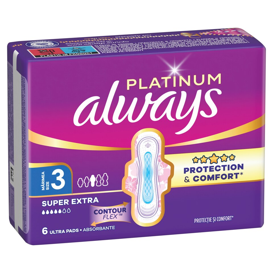 image 1 of Always Platinum Sanitary Towels Super Extra (Size 3) 6 Pads